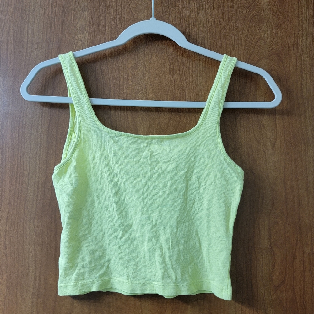NWT Aerie Corset Cropped Tank Top Women's Vibrant Mint Size Small - Picture 2 of 4